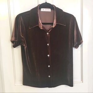 Luxe Purple Velvet Button Down